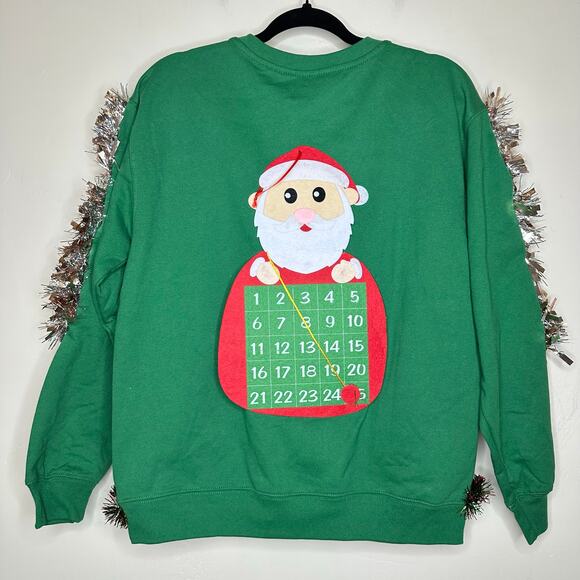 Ugly Christmas Sweater Coca Cola Coke LIGHTS UP Tinsel Party Winner Size Medium - Picture 3 of 5
